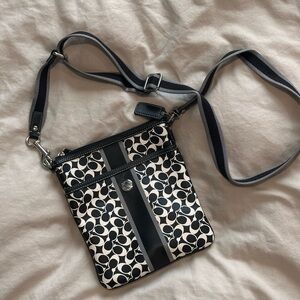 Small Coach Crossbody Bag - Black and White